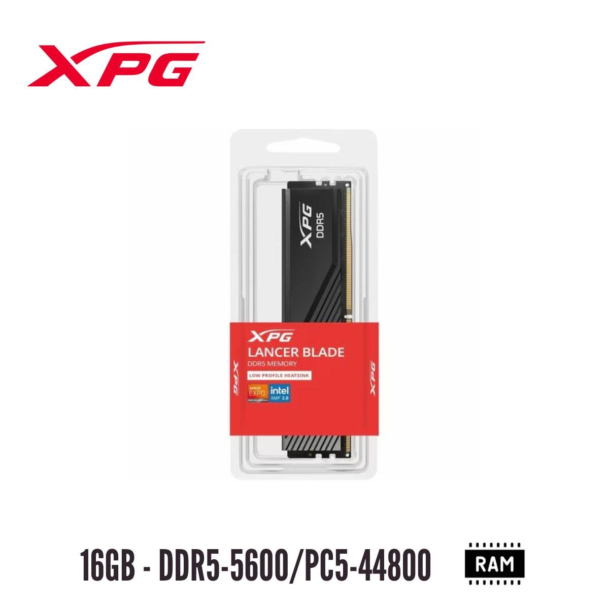 XPG - MEMORIA RAM XPG LANCER BLADE AX5U5600C4616G-SLABBK - 16GB 1 X 16GB - DDR5-5600-PC5-44800