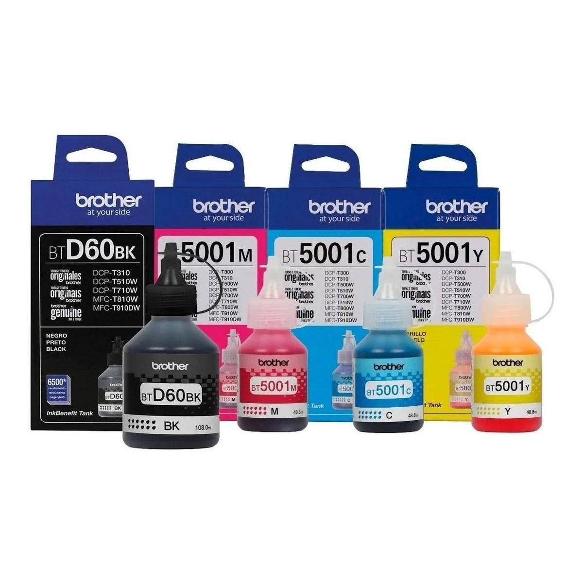 GENERICO - PACK DE TINTAS BROTHER BTD60BK  BT5001C  BT5001M  BT5001Y