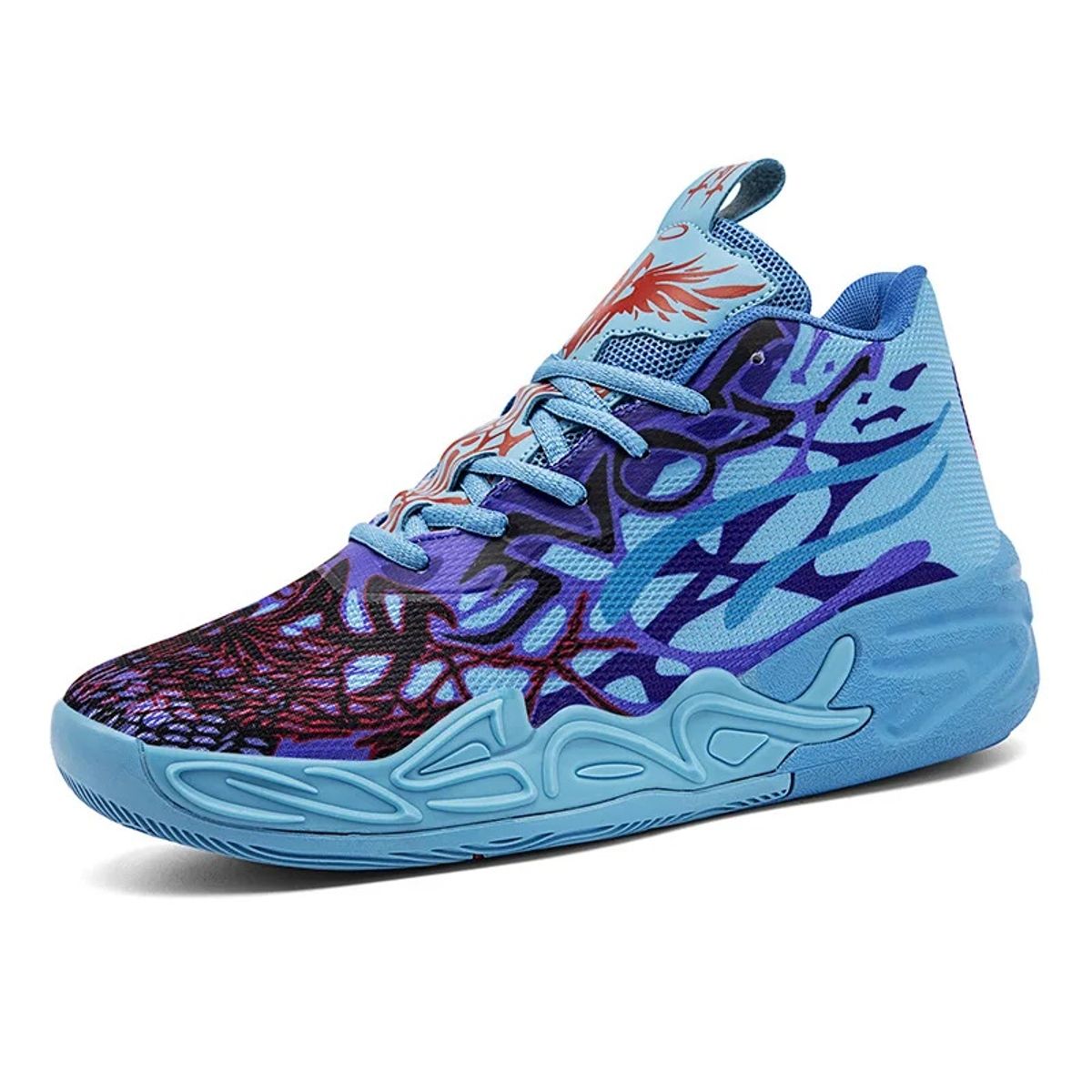 DANWEILE - Zapatillas baloncesto entrenamiento neutras y cómodas - Azul-violeta