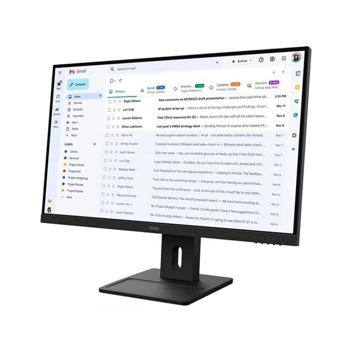 LENOVO - Monitor Lenovo Thinkvision E27-40 Fhd 27" Ips Hdmi Dp Vga Parlantes 2W