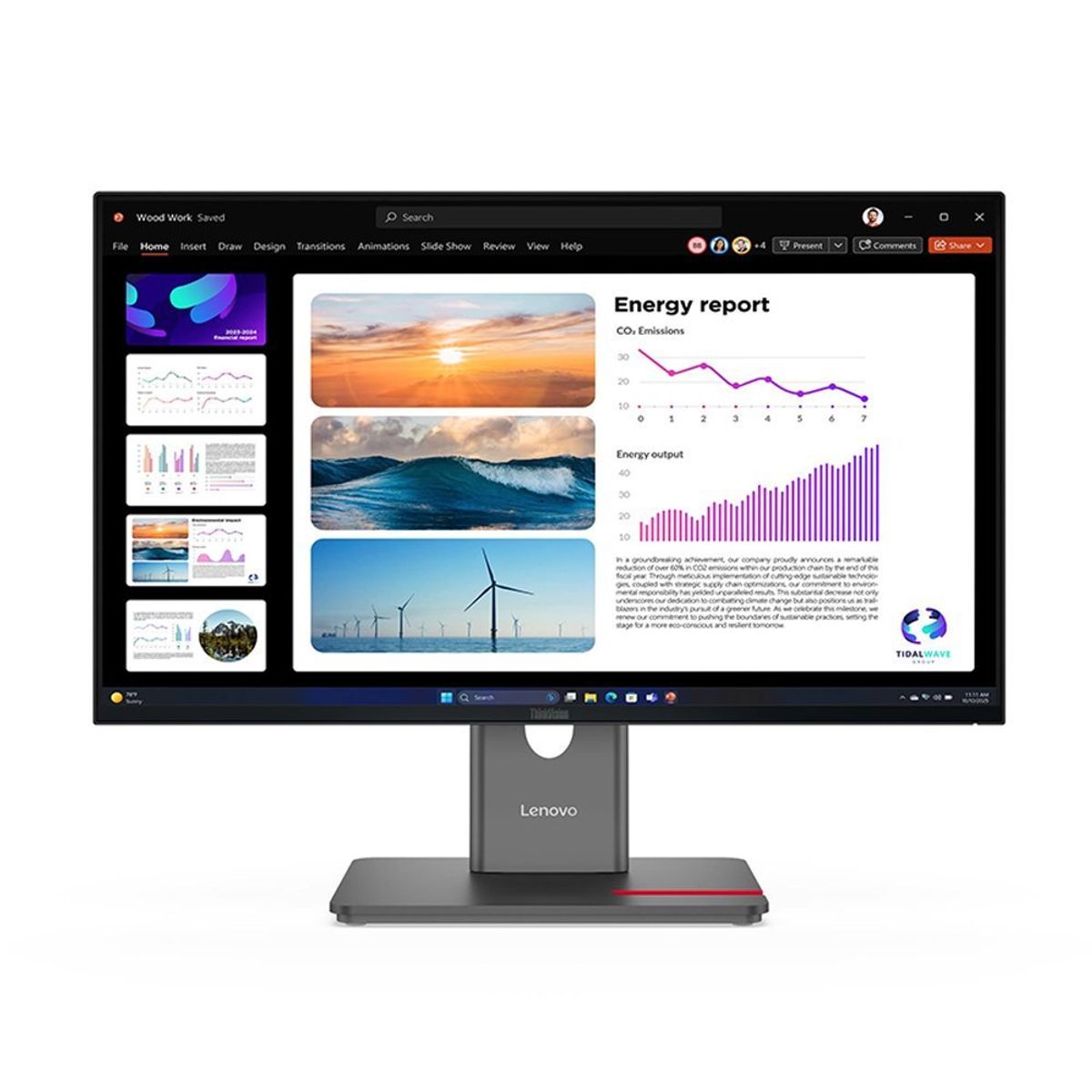 LENOVO - Monitor Lenovo Thinkvision P24Q-40 64B2Gar1La Resolución Qhd Conectividad Profesional