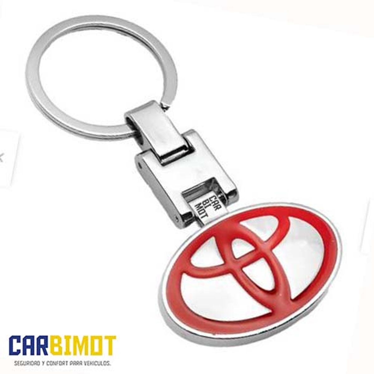 UNIVERSAL - LLAVERO ACERO METALICO TOYOTA ROJO