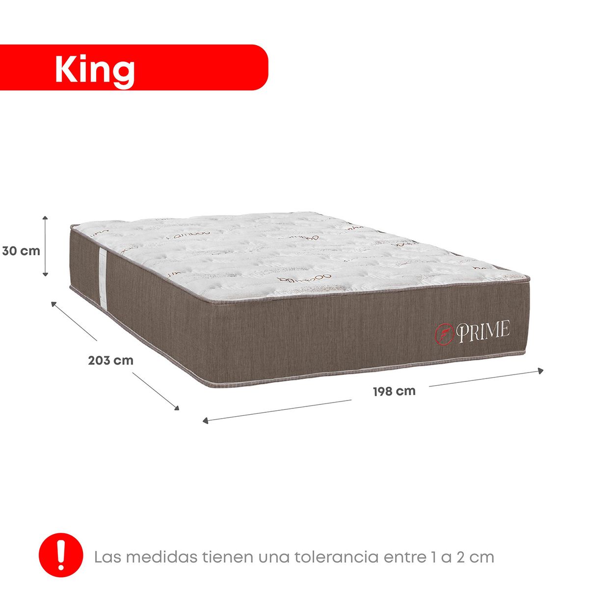 FORLI - Dormitorio 4 Cajones Deluxe Prime Beige King + 02 Veladores
