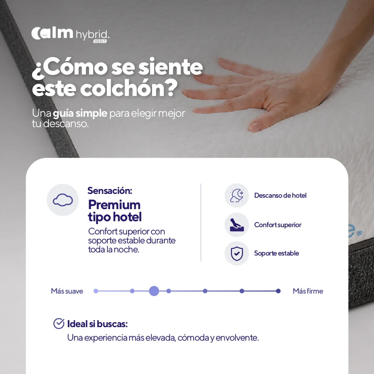 CALM - Pack Colchón Hybrid de Memory Foam 2 Plz + 2 Almohada Calm Memory Pro