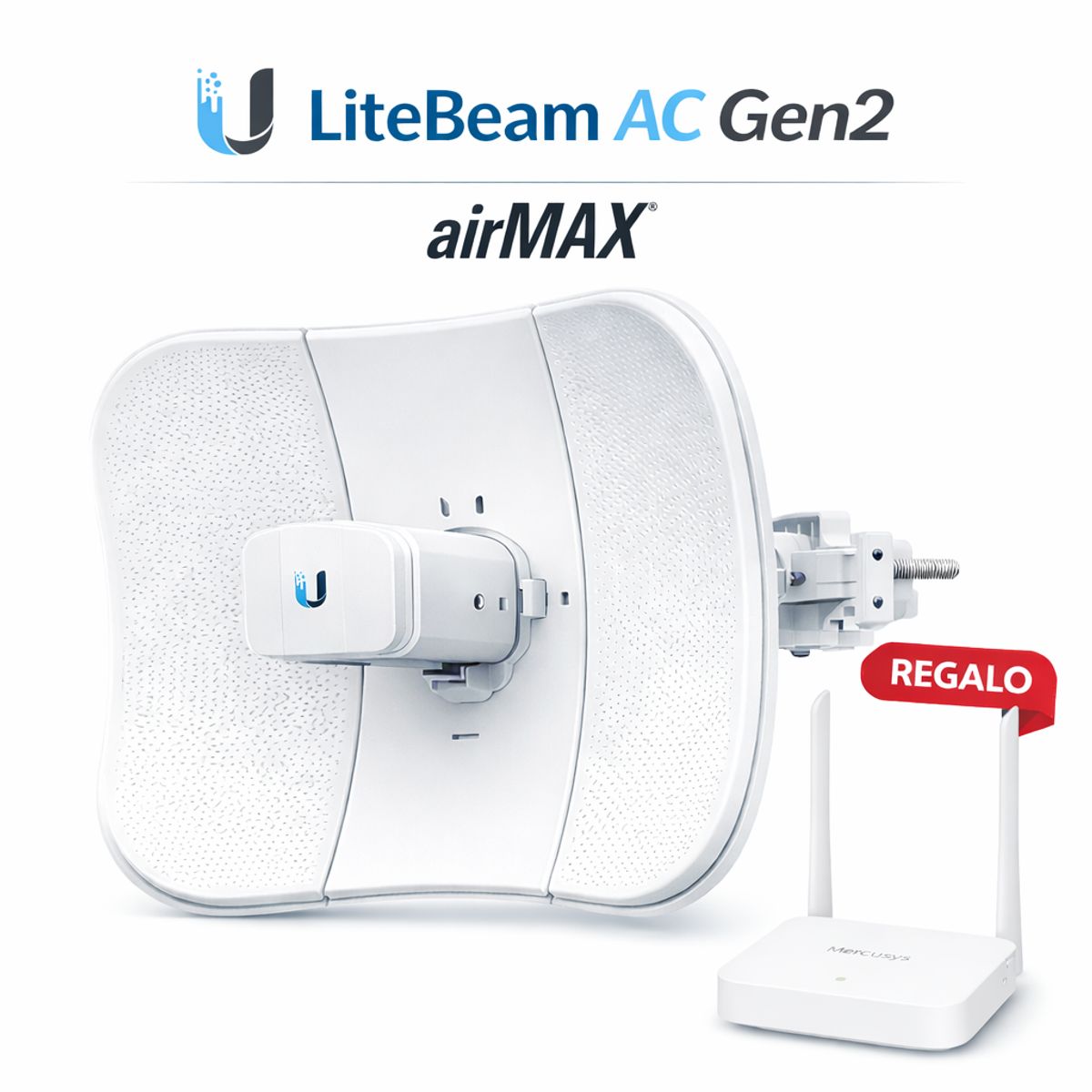 UBIQUITI - Antena Ubiquiti LiteBeam AC Gen2 airMAX LBE-5AC-Gen2 5GHz 23dBi  450Mbps