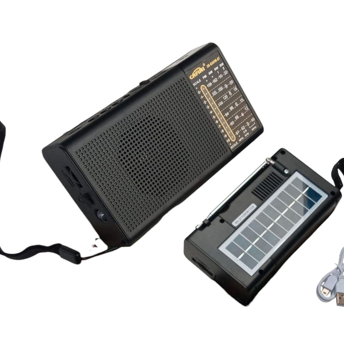 CAFINI - Radio Portatil Con Panel Solar Linterna R36