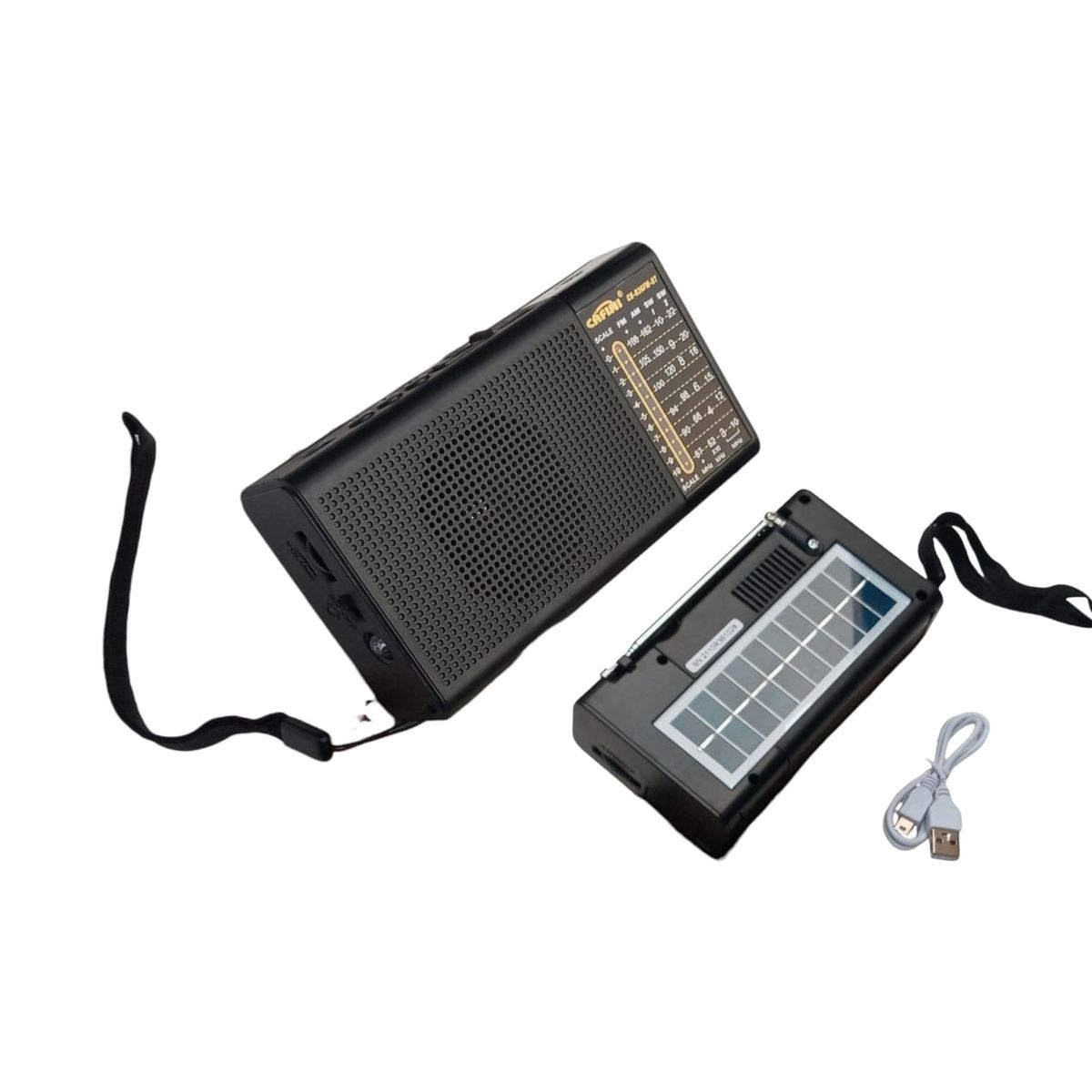 CAFINI - Radio Portatil Con Panel Solar Linterna R36
