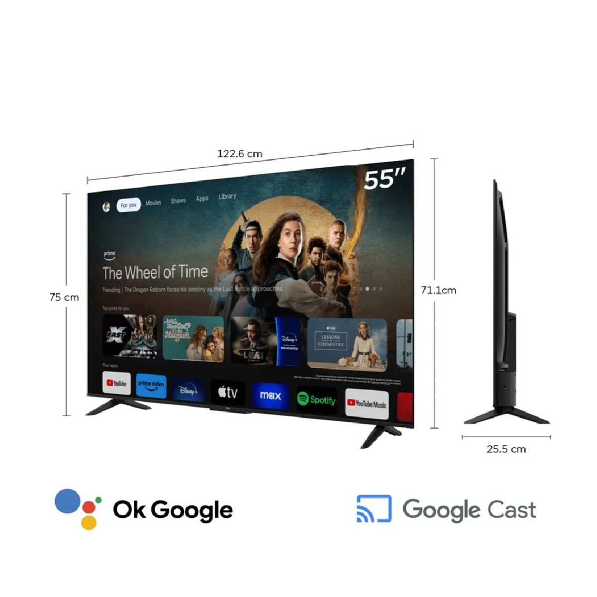 TCL - TELEVISOR TCL 55 UHD 4K SMART TV 55P6K