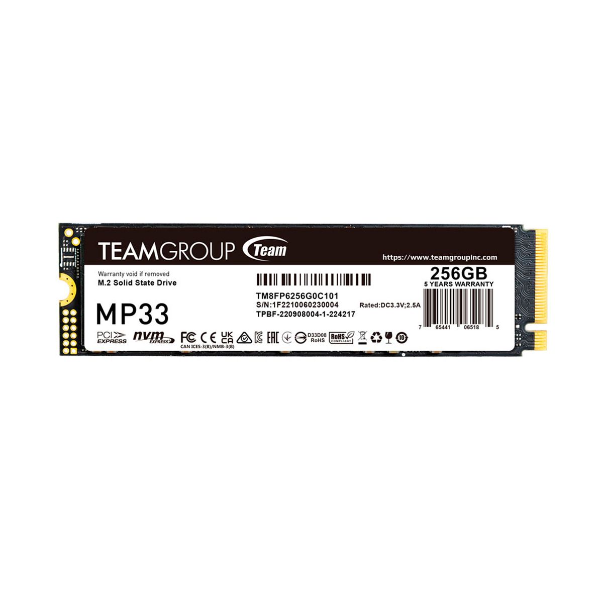 TEAMGROUP - SSD TEAMGROUP MP33 256GB M.2 PCIE GEN3 X 4 NVME PN TM8FP6256G0C101