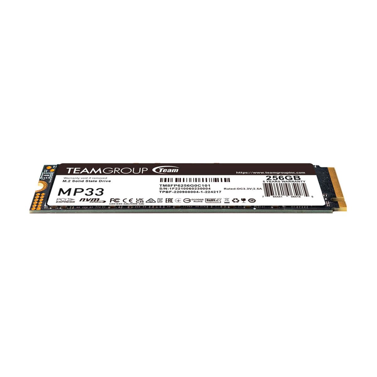 TEAMGROUP - SSD TEAMGROUP MP33 256GB M.2 PCIE GEN3 X 4 NVME PN TM8FP6256G0C101