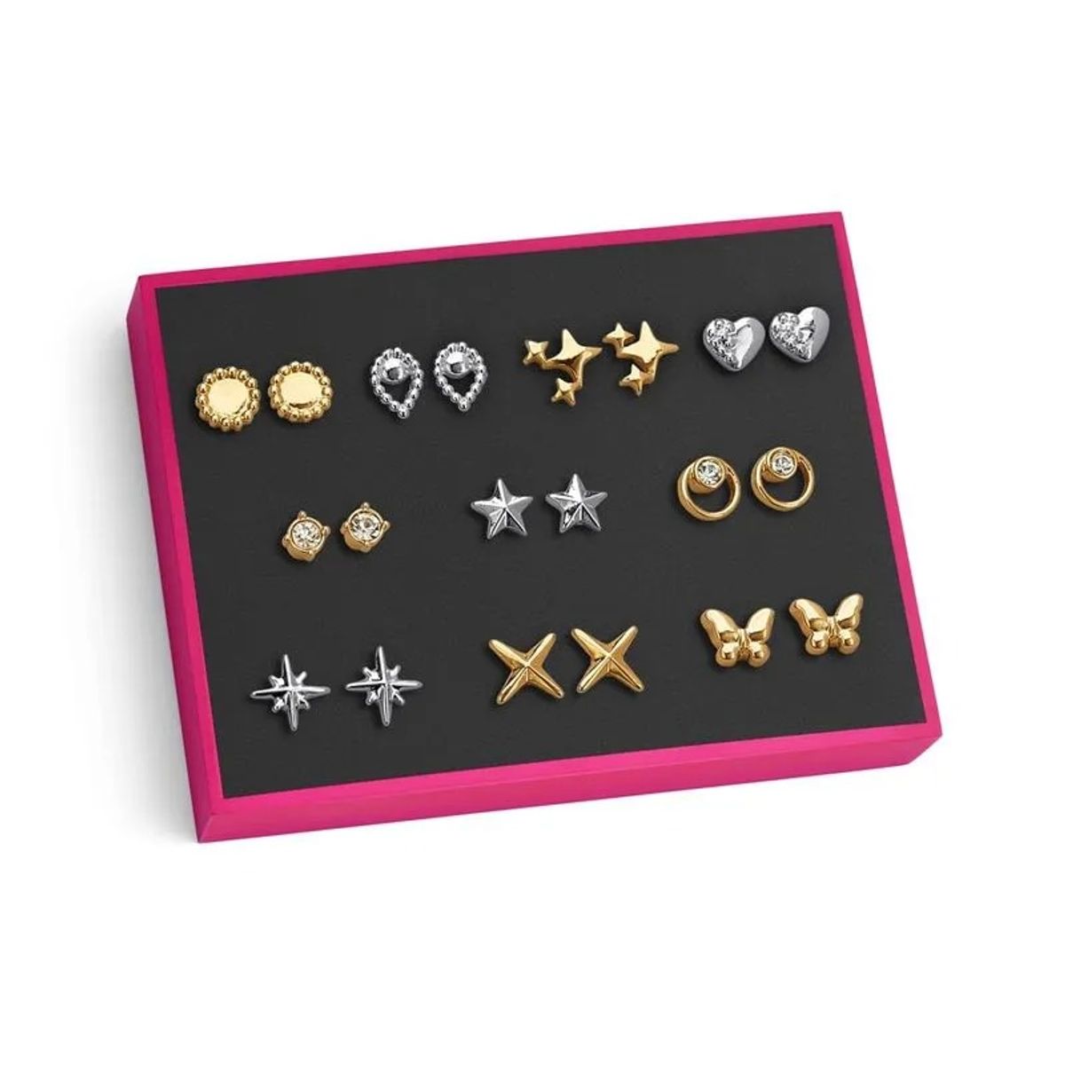 Cyzone - Set de aretes para mujer x10 Glitter Gold Cyzone