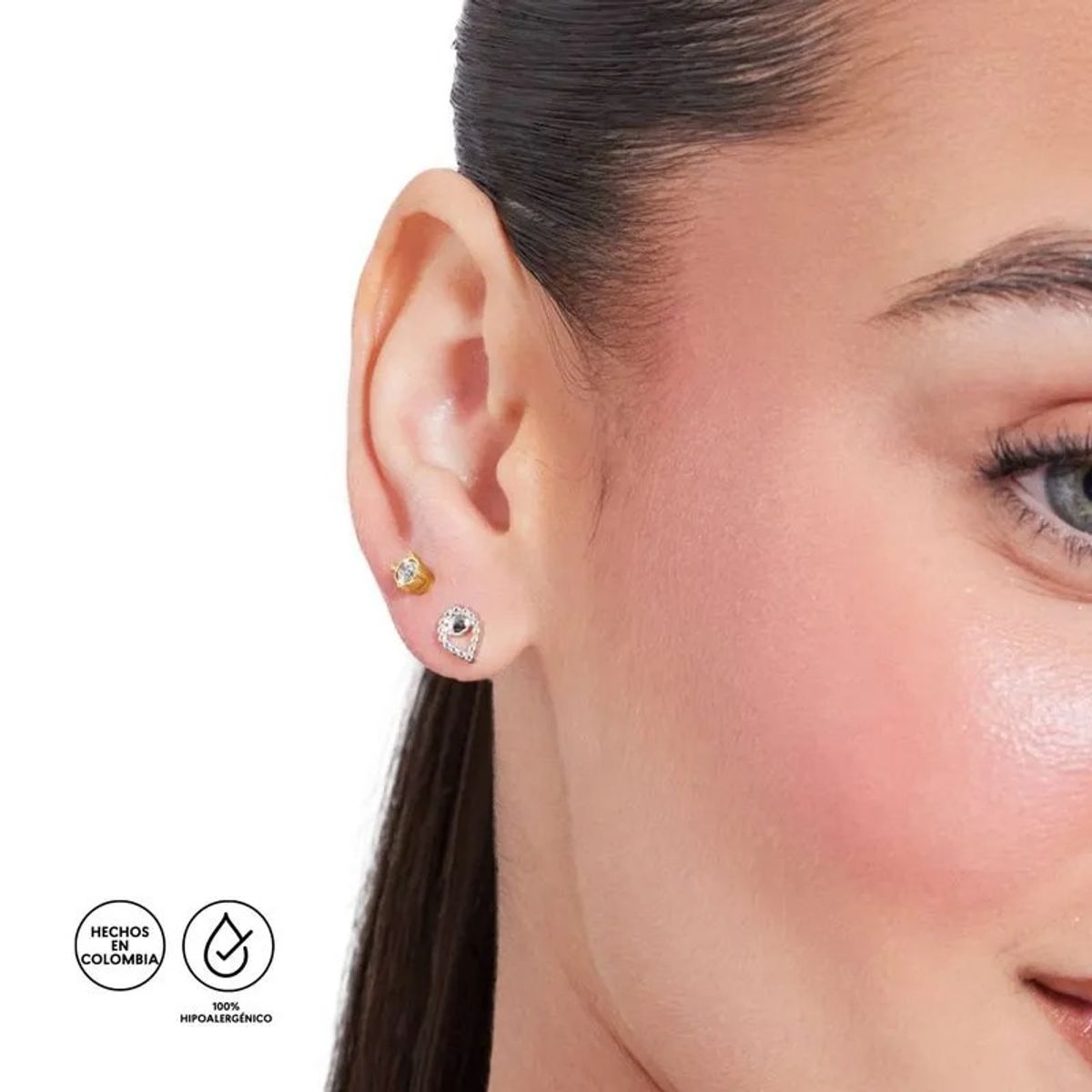 Cyzone - Set de aretes para mujer x10 Glitter Gold Cyzone