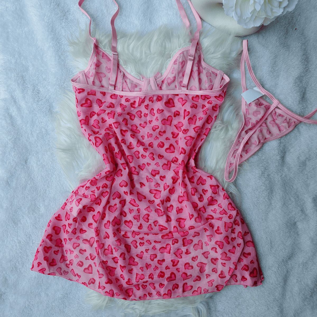 GENERICO - Set de Lencería rosa para mujer M - BABYDOLL SASHA