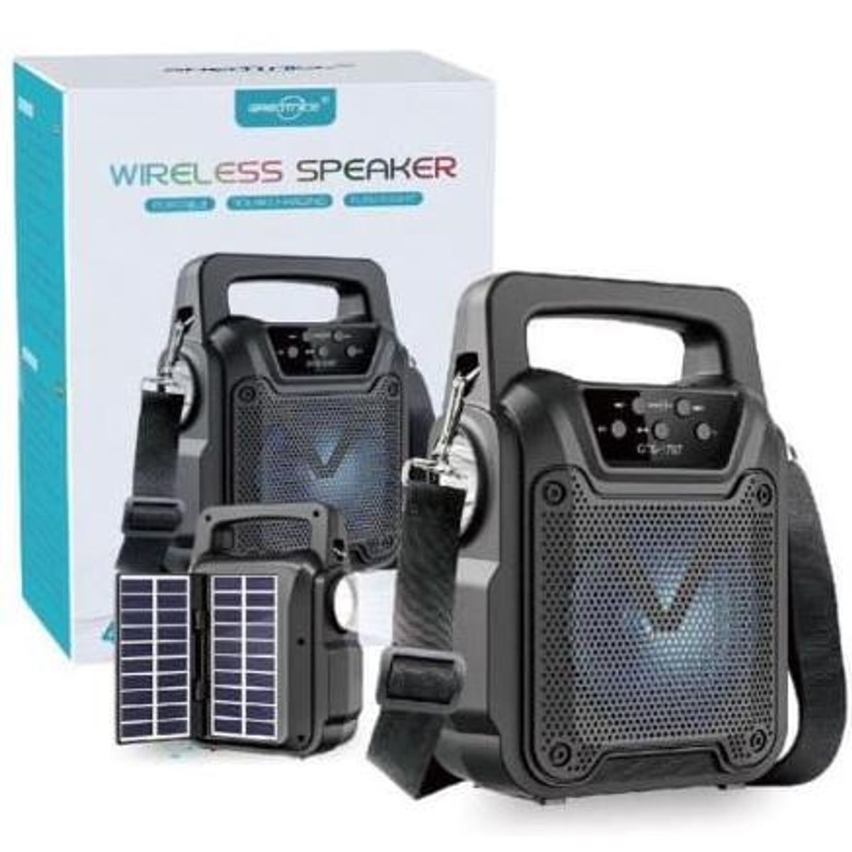 GENERICO - Parlante Portátil GTS-1767 De 4 Pulgadas Con Garga Solar