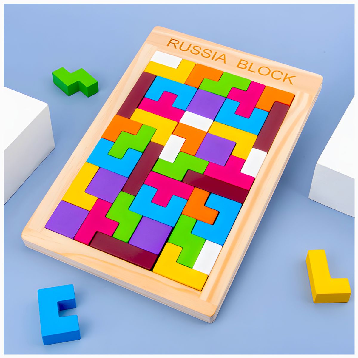GENERICO - Juego Tetris 3D y Cubosoma 40 Piezas Rompecabezas de Madera