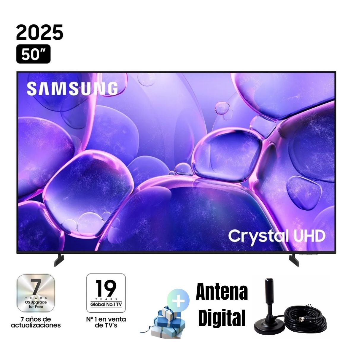 SAMSUNG - Televisor Samsung 50'' Crystal UHD 4K UN50U8000FGXPE 2025 + Ant