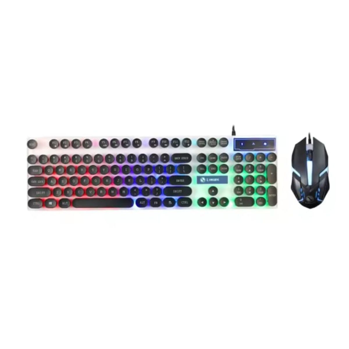 GENERICO - KIT Teclado y Mouse Gamer Negro Alámbrico Vintage Iluminado MYT10