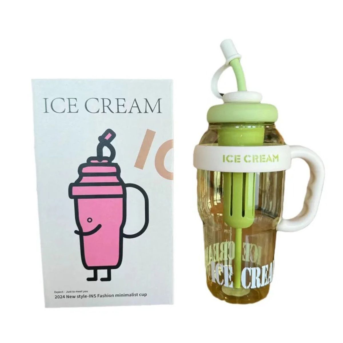 GENERICO - Tomatodo Deportivo Ice Cream 1200 ML Con Cañita Verde