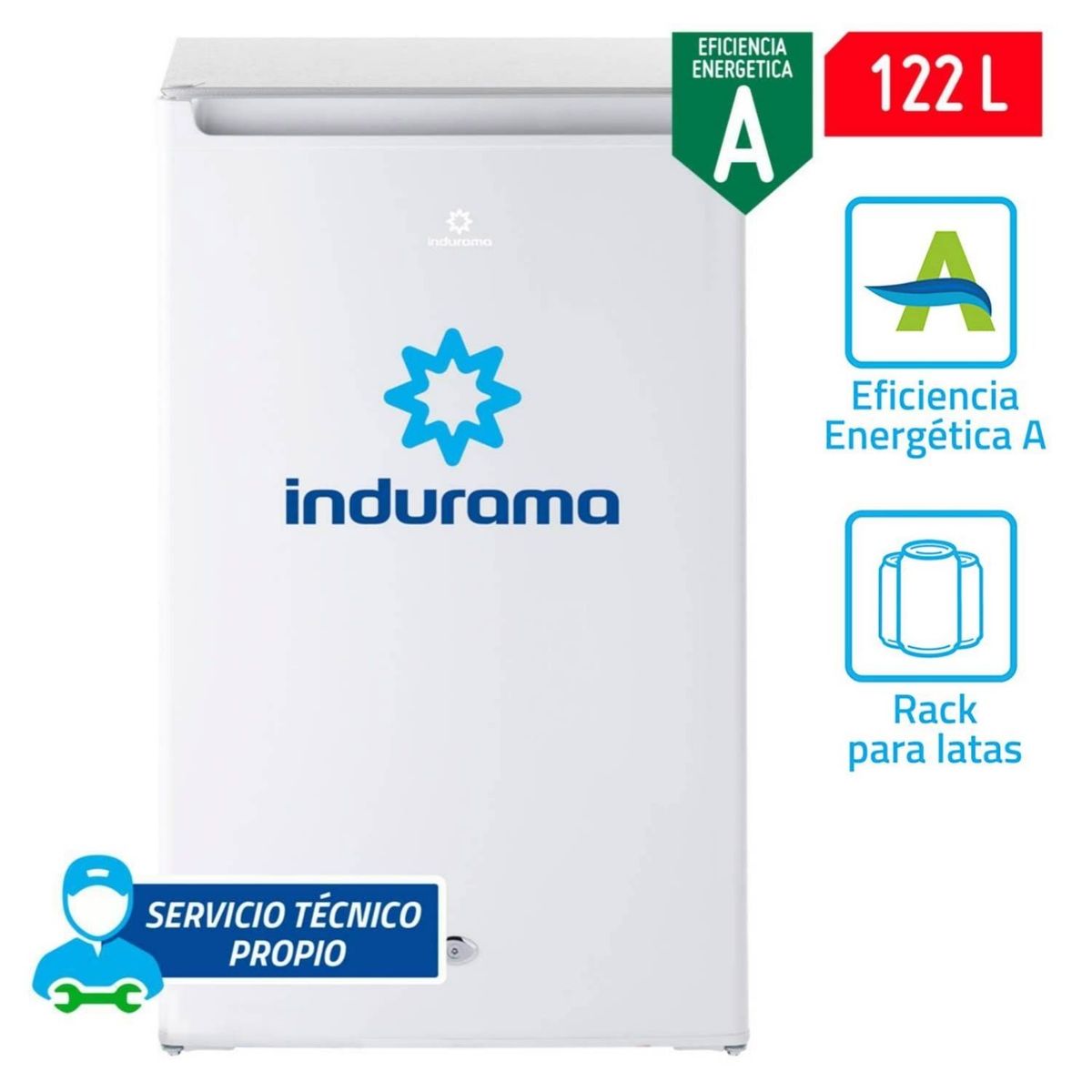 INDURAMA - Frigobar Indurama 122 Litros Blanco Ri-159BL
