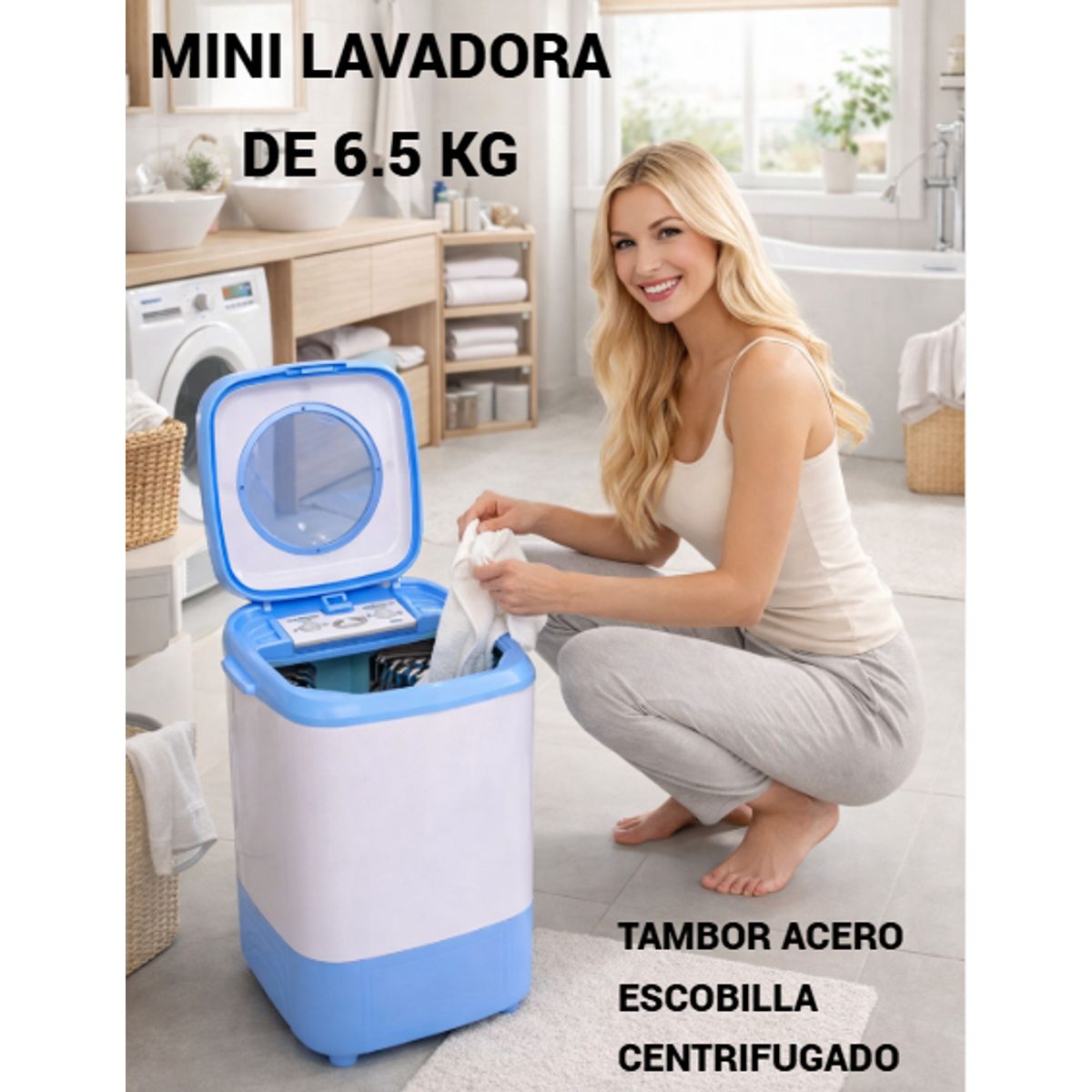 GENERICO - MINI LAVADORA ELÉCTRICA PORTÁTIL DE ROPA ZAPATILLA CON ESCOBILLA PARA LAVADO