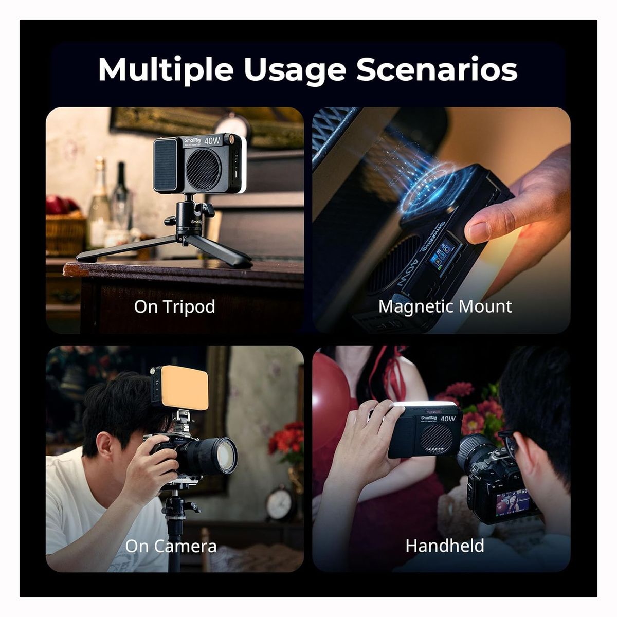 GENERICO - Luz LED Portátil RGB SmallRig RM 40C de 40W para Video y Fotografía