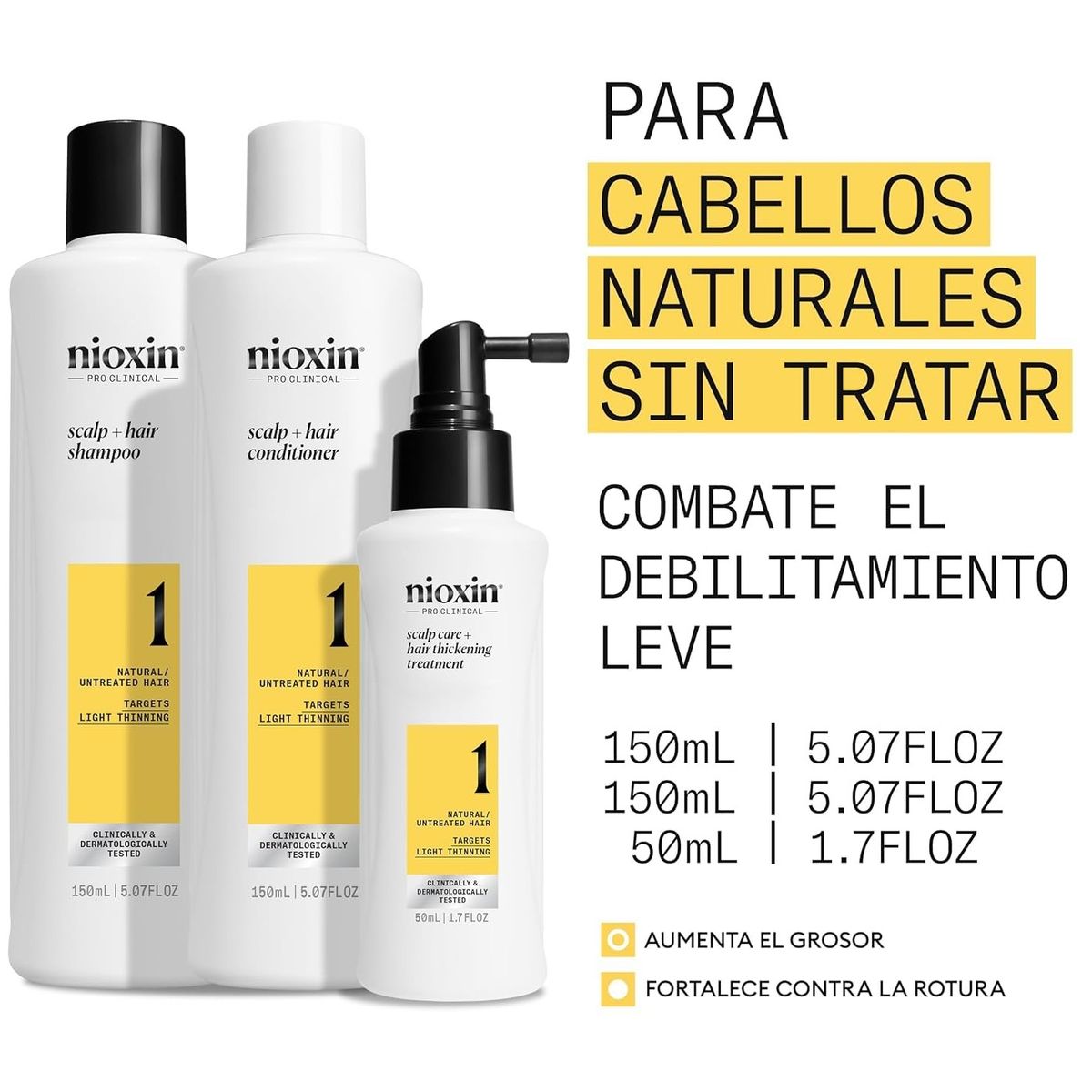 NIOXIN - Nioxin-1 Shampoo 150ml+ Conditioner+ Locion Para Cabello Natural