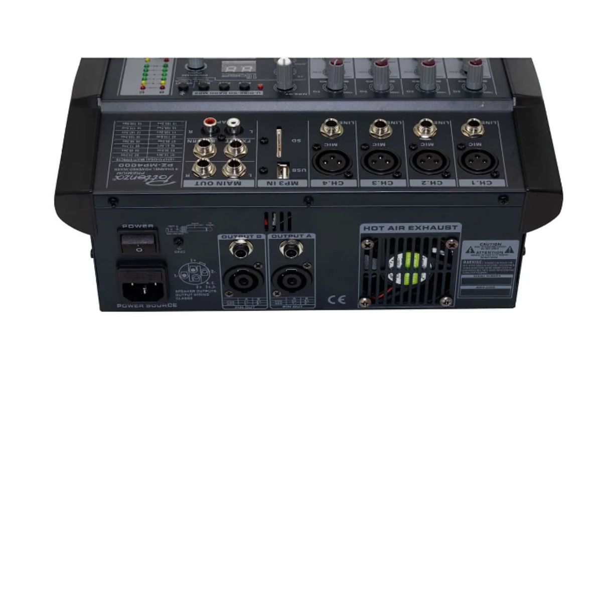 GENERICO - Consola Amplificada 4 canales USB/MP3/Bluetooth PZ-MP4000 POTTENZA