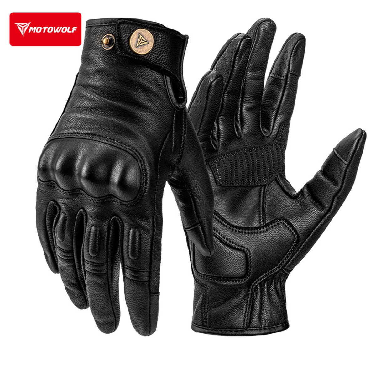 MOTOWOLF - GUANTES DE CUERO PARA MOTOWOLF TALLA M