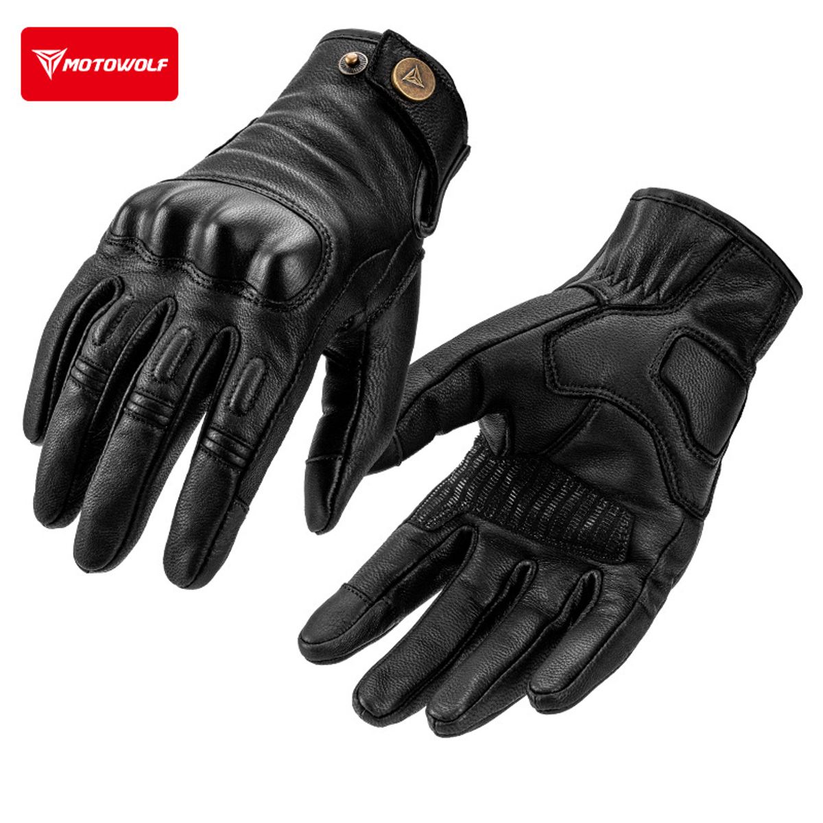 MOTOWOLF - GUANTES DE CUERO PARA MOTOWOLF TALLA M