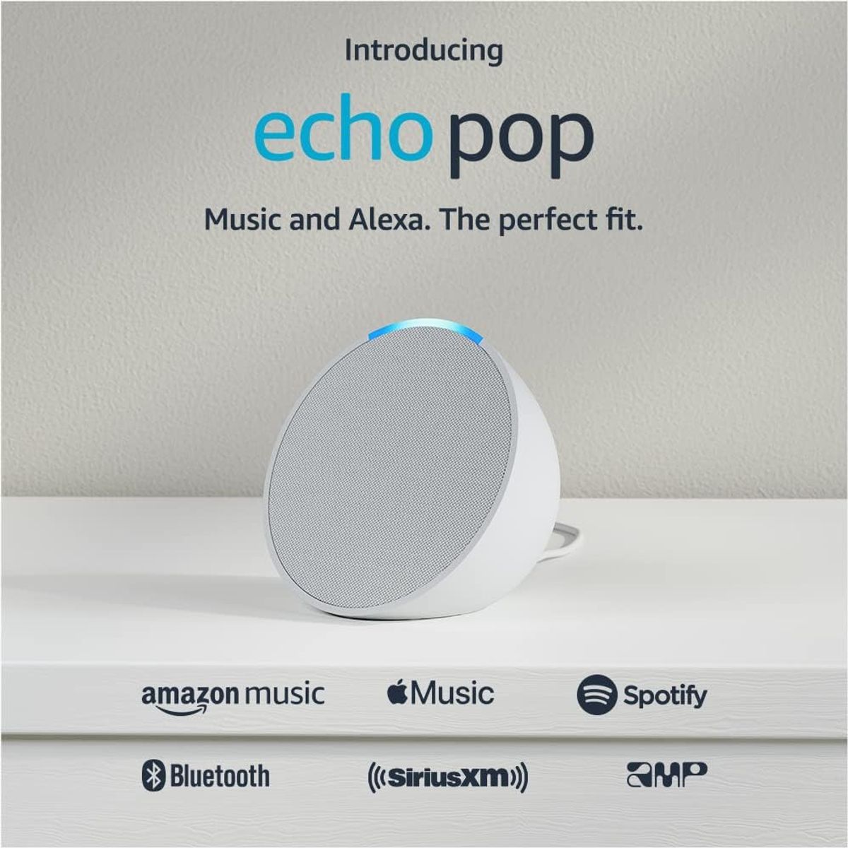AMAZON - Echo Pop Parlante Inteligente Wifi y Bluetooth  BLANCO