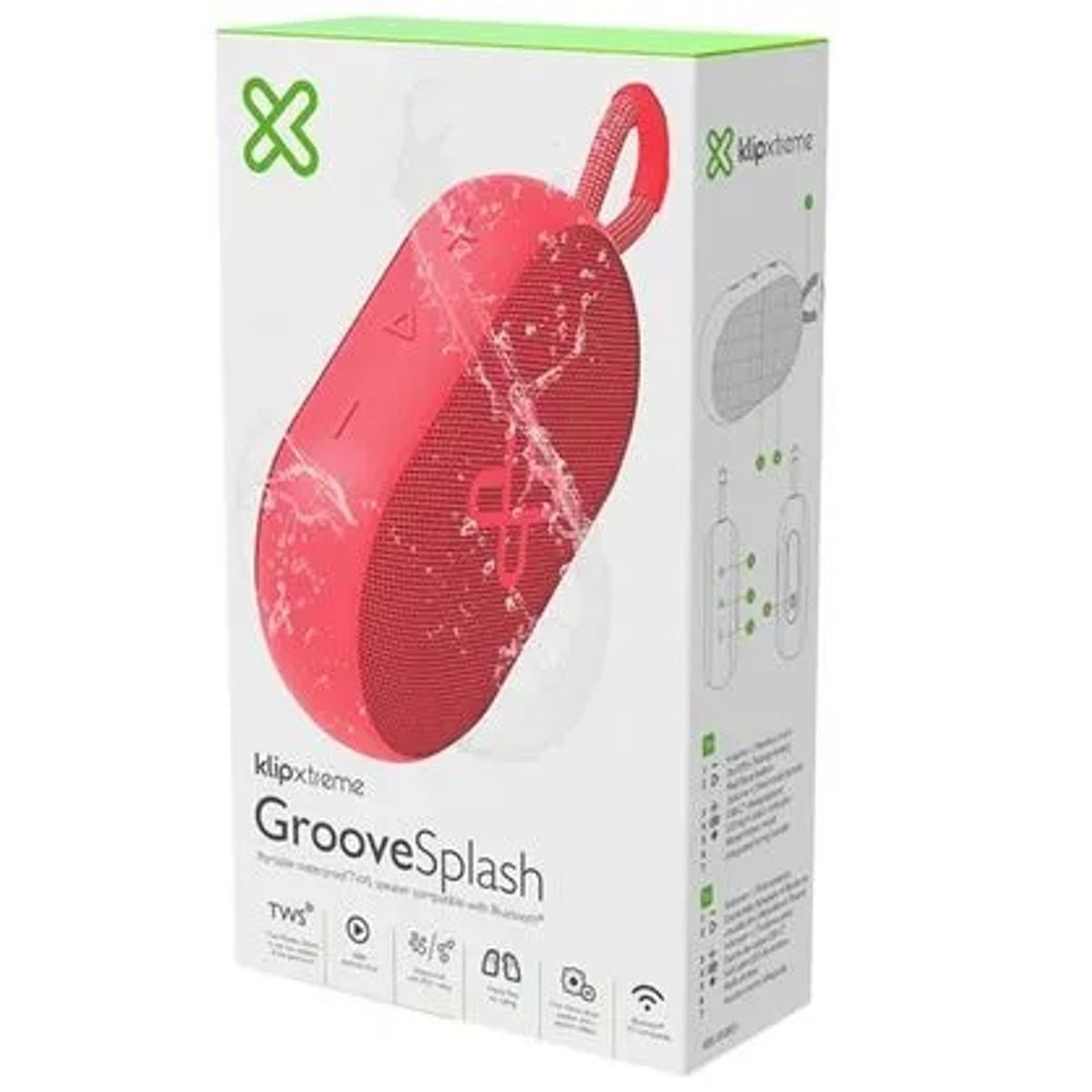 KLIP XTREME - Parlante Bluetooth  Resistente Al Agua  Portátil Klip Xtreme GrooveSplash  6W  Bluetooth 5.3