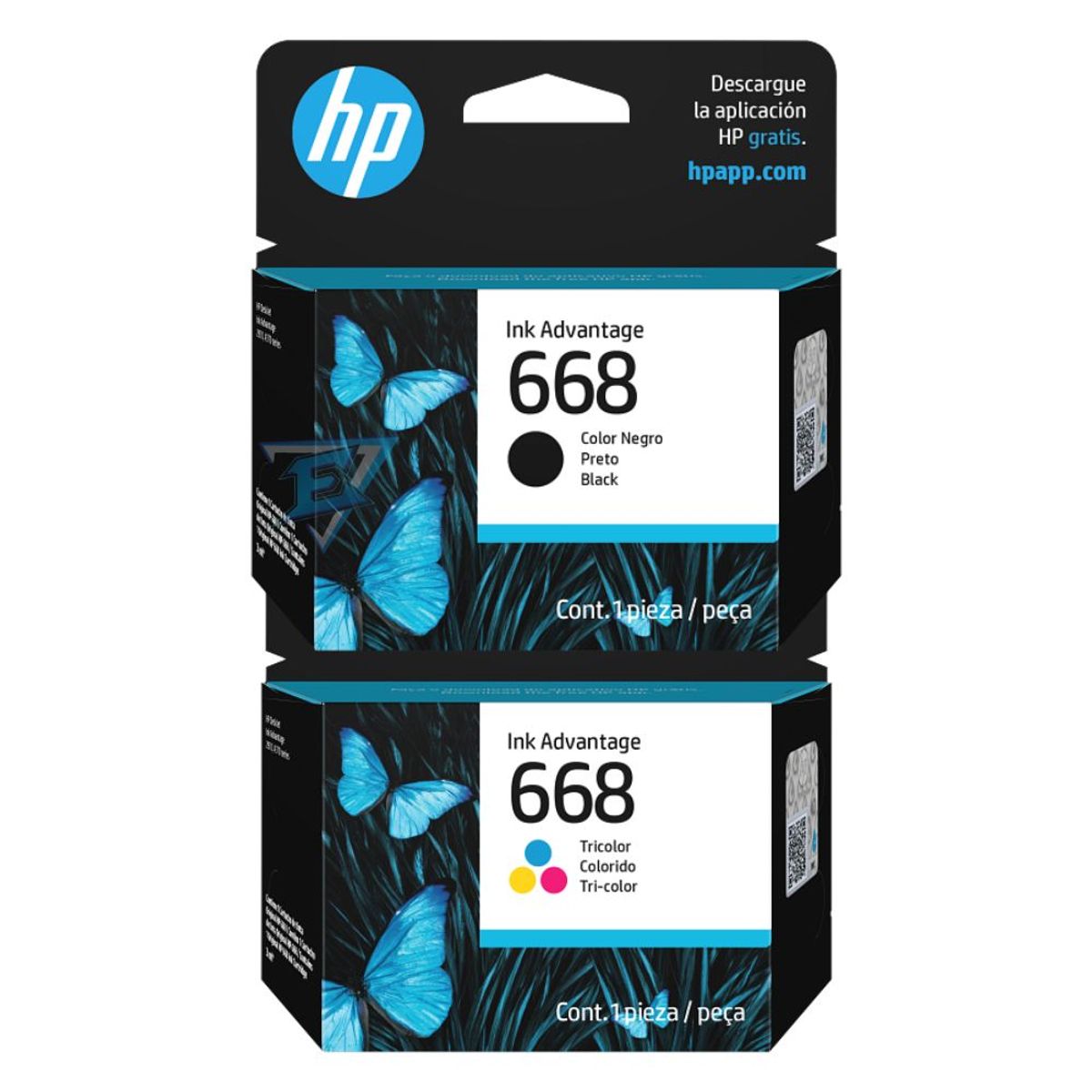 HP - PACK DE TINTAS HP 668 NEGRO Y TRICOLOR