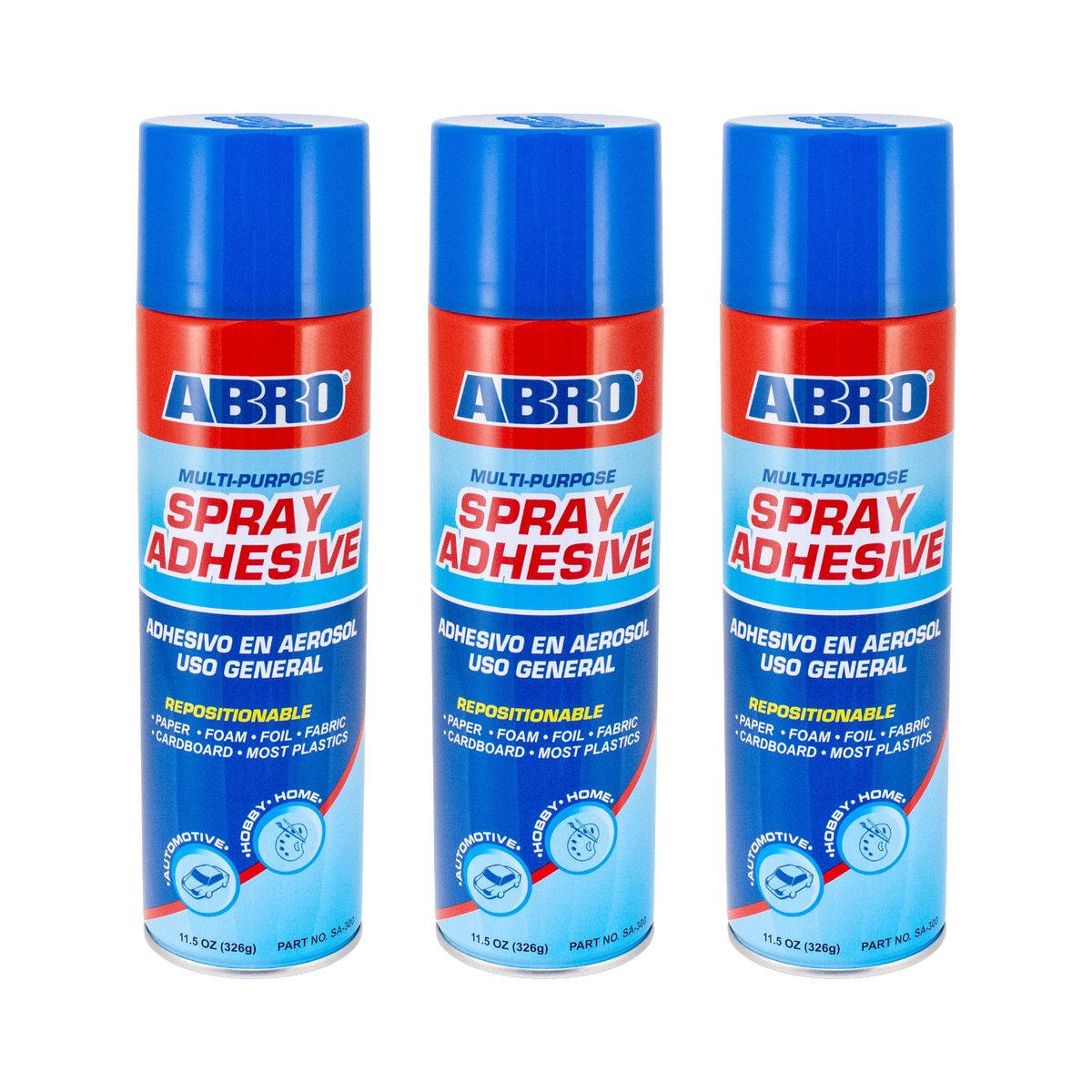 ABRO - ABRO Adhesivo en Spray SA-300 - 326gr - Pack x 3