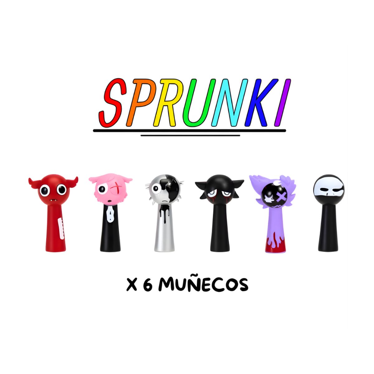 GENERICO - Juguete Set de Figuras Coleccionables Sprunki 6 Personajes