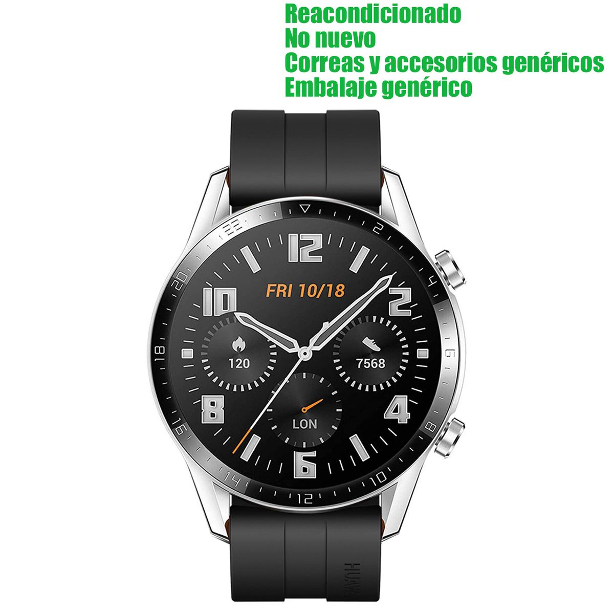HUAWEI - Huawei GT 2 46mm Bluetooth Negro Reacondicionado SemiNuevo