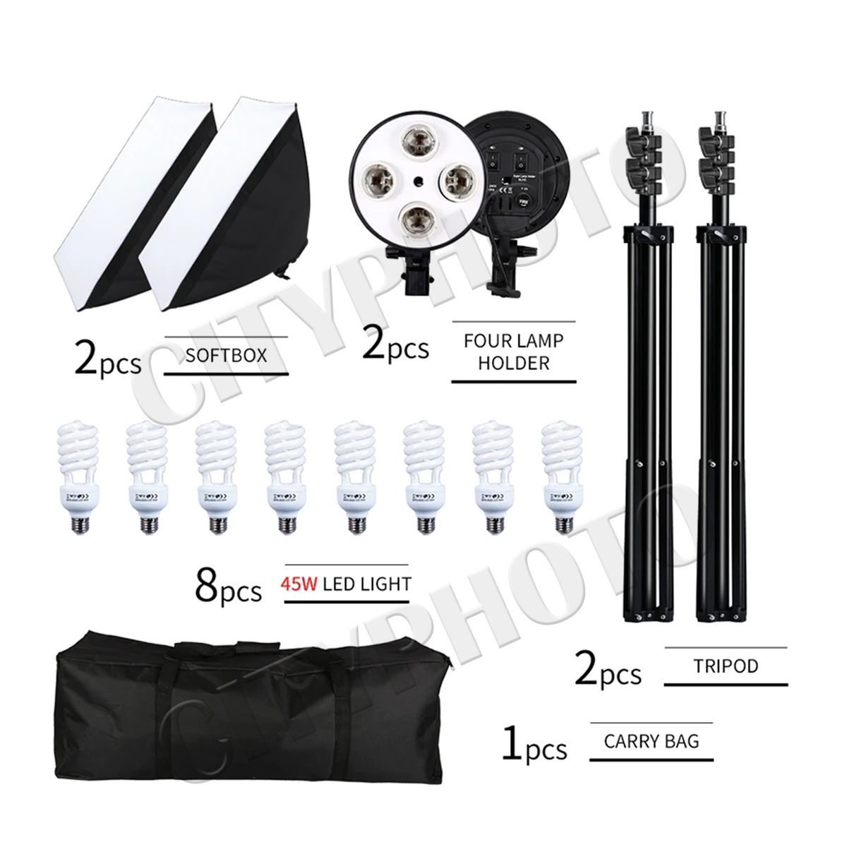 GENERICO - Kit Doble De Luz Continua Softbox iluminacion para video y fotografia