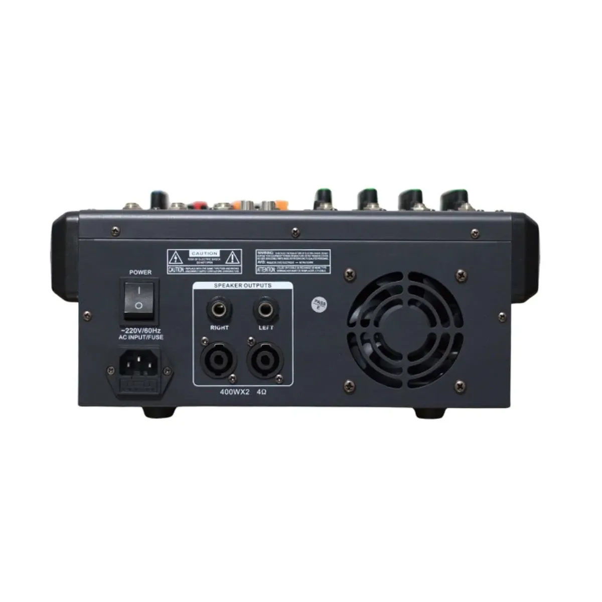 BATBLACK - Consola Amplificada 650W (325W X2) 4 Canales BT-1264 BATBLACK
