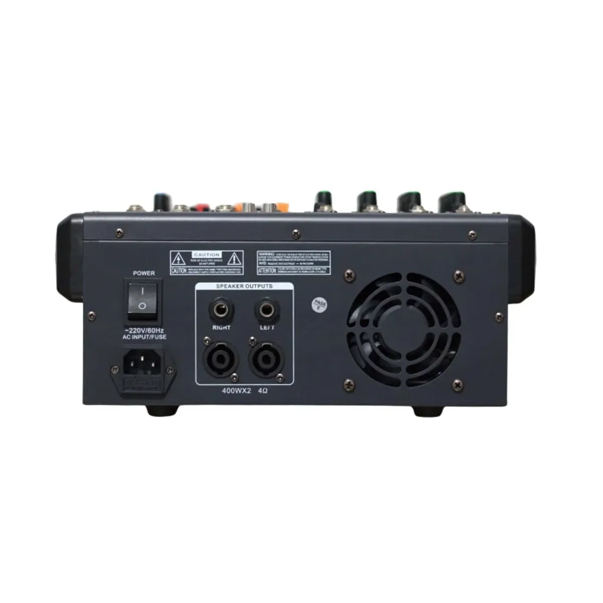 BATBLACK - Consola Amplificada 650W (325W X2) 4 Canales BT-1264 BATBLACK