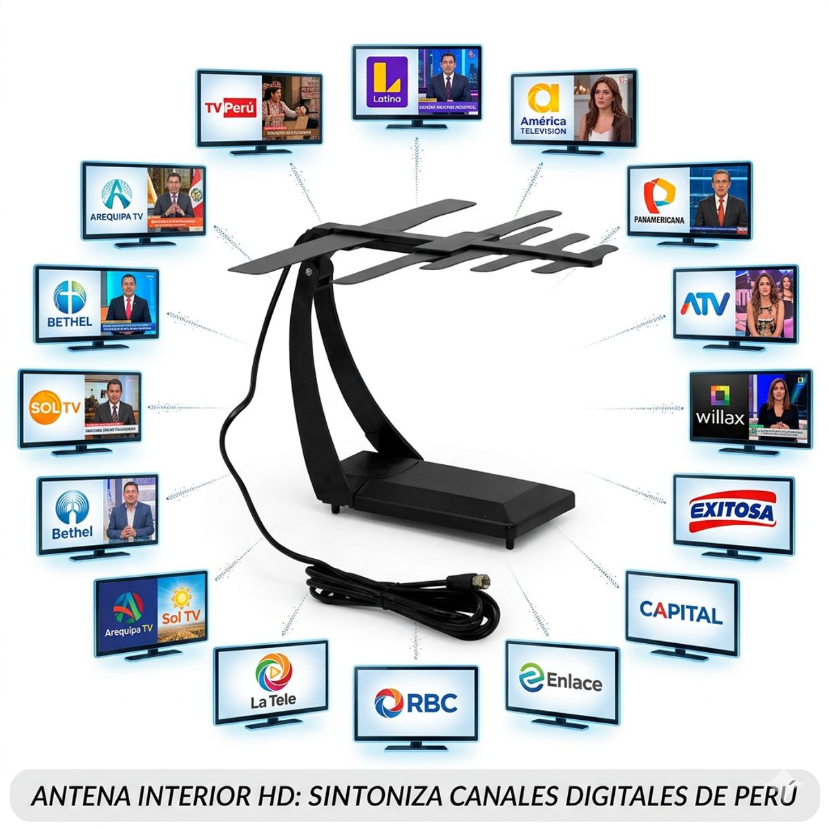 OEM - Antena Para Tv Digital HD UHF - Capta Canales Nacionales Gratis