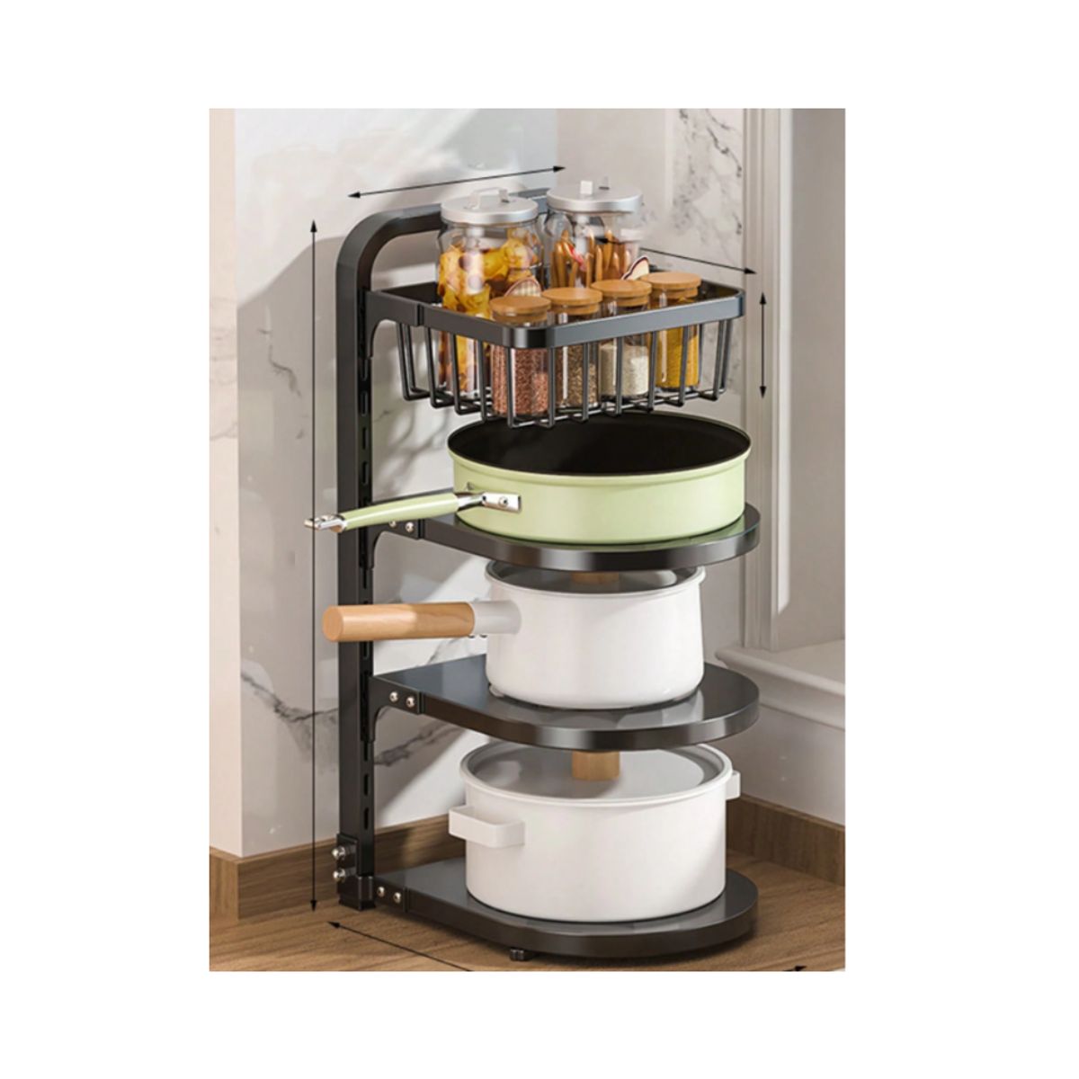 CUTE - ESTANTE PARA SOPORTE DE OLLAS 4 NIVELES