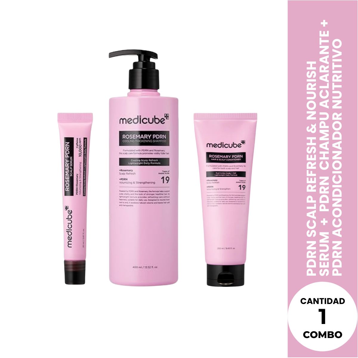 MEDICUBE - MEDICUBE ROSEMARY SERUM +CHAMPU 400 ML + ACONDICIONADOR