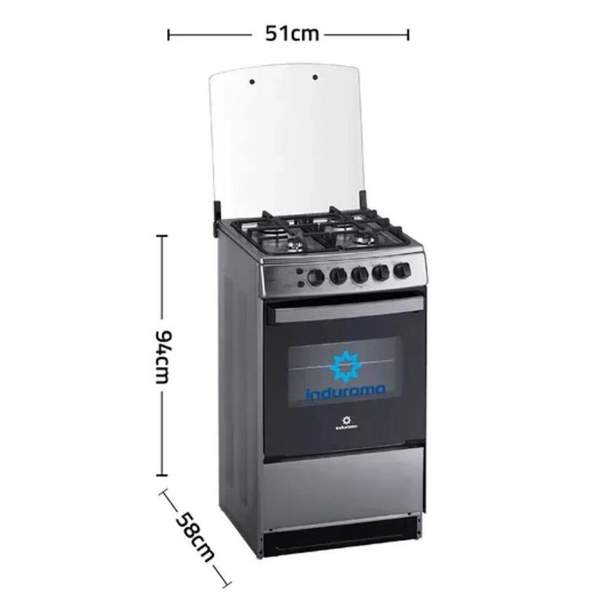 INDURAMA - Cocina Indurama Bilbao Spazio Plus 20″ Cromo - Diseño Compacto y Funcional