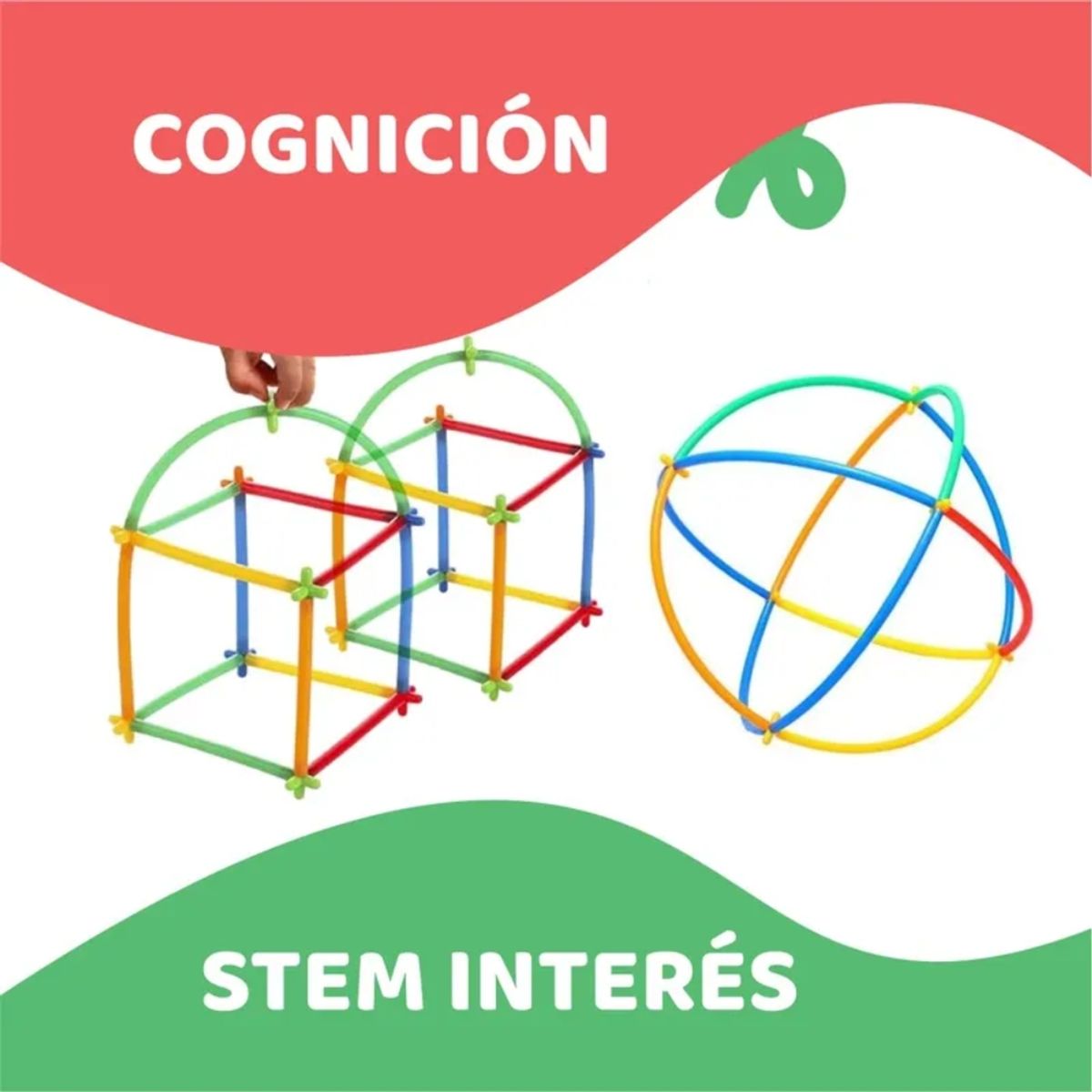 GENERICO - Palitos Conectores de Construcción para Niños Juego Didáctico