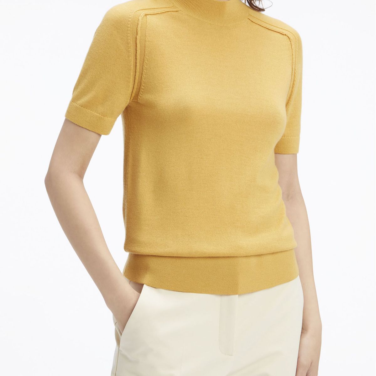 CALVIN KLEIN - SWEATER MERINO WOOL MOCK-NK SWEATER SS