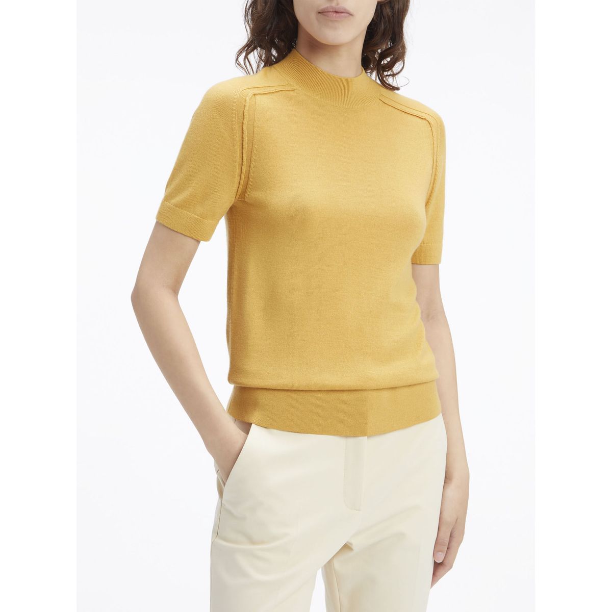 CALVIN KLEIN - SWEATER MERINO WOOL MOCK-NK SWEATER SS