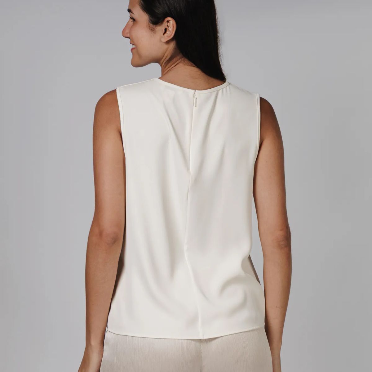 CALVIN KLEIN - BLUSA SATIN HIGH NECK TANK CK