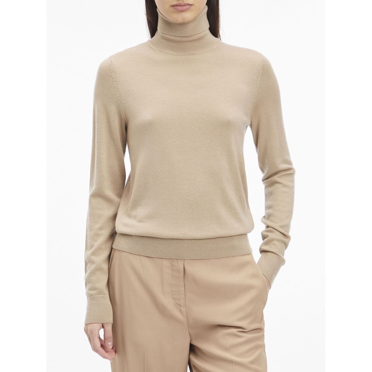 CALVIN KLEIN - SWEATER MERINO WOOL ROLL-NECK SWEATER