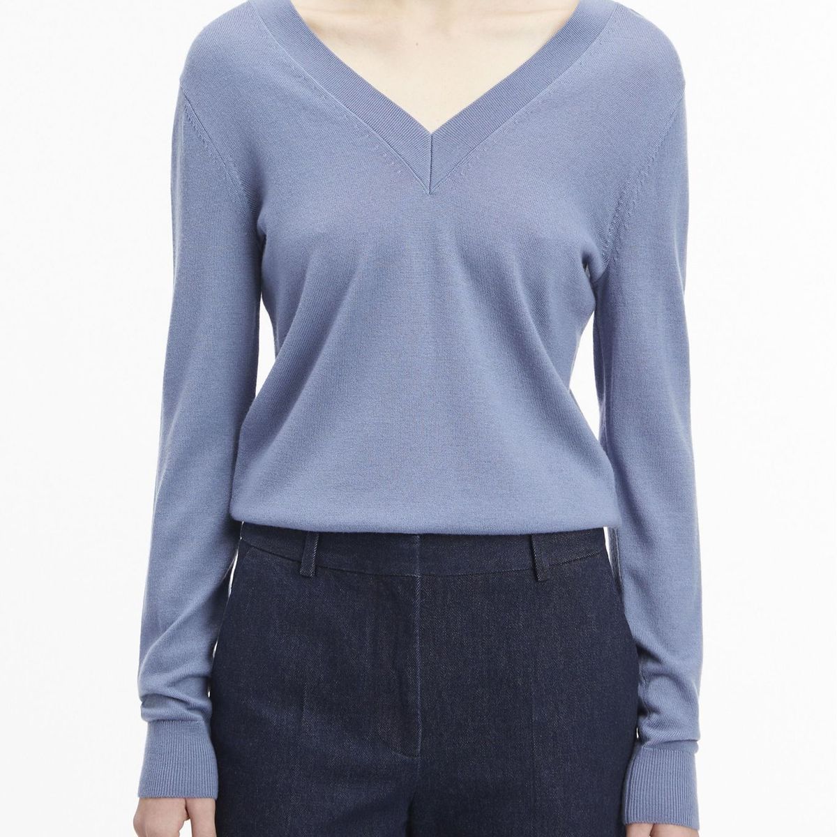 CALVIN KLEIN - SWEATER MERINO WOOL V-NECK SWEATER