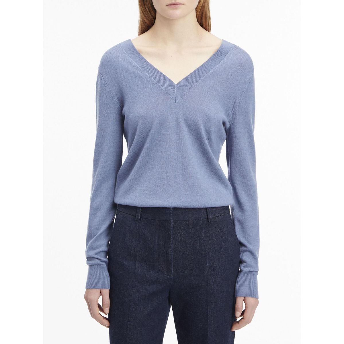 CALVIN KLEIN - SWEATER MERINO WOOL V-NECK SWEATER