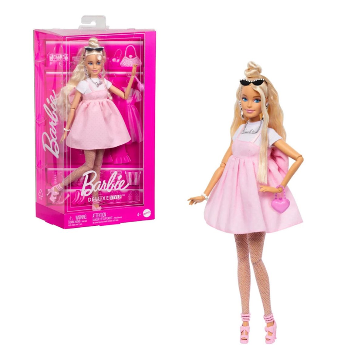 MATTEL - Muñeca Barbie Deluxe Fashionista Vestido Rosa